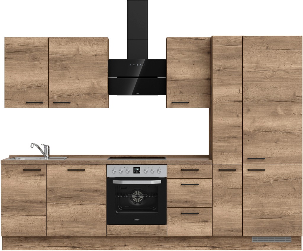Bild von nobilia® Küchenzeile »"Structura premium"«, vormontiert, Ausrichtung wählbar, Breite 300 cm, wahlw. mit E-Geräten
