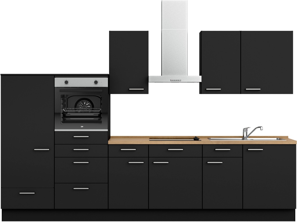 Bild von nobilia® Küchenzeile »"Touch basic"«, vormontiert, Ausrichtung wählbar, Breite 330 cm, wahlw. mit E-Geräten