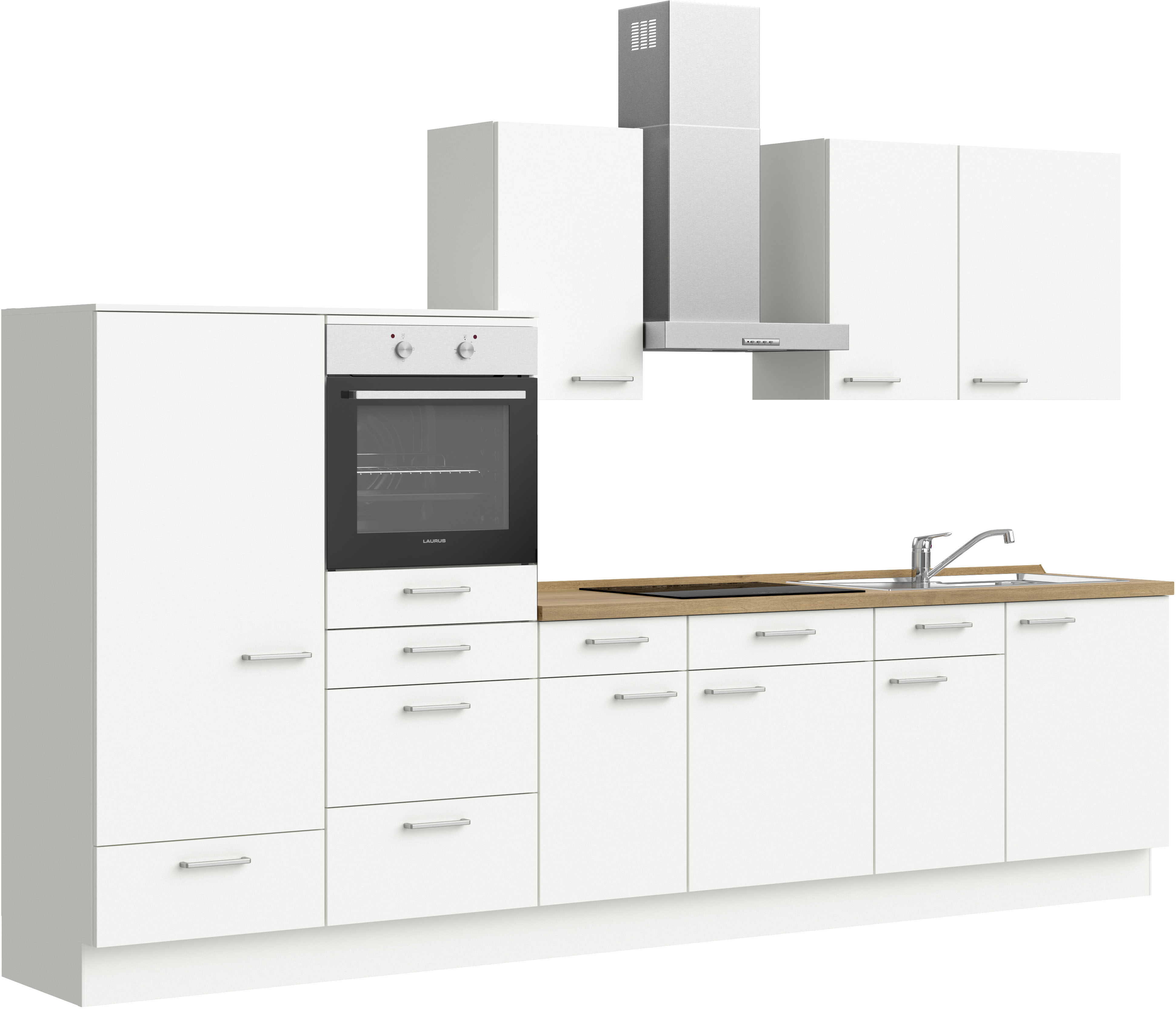 Bild von nobilia® elements Küchenzeile »"elements basic"«, vormontiert, Ausrichtung wählbar, Breite 330 cm, ohne E-Geräte