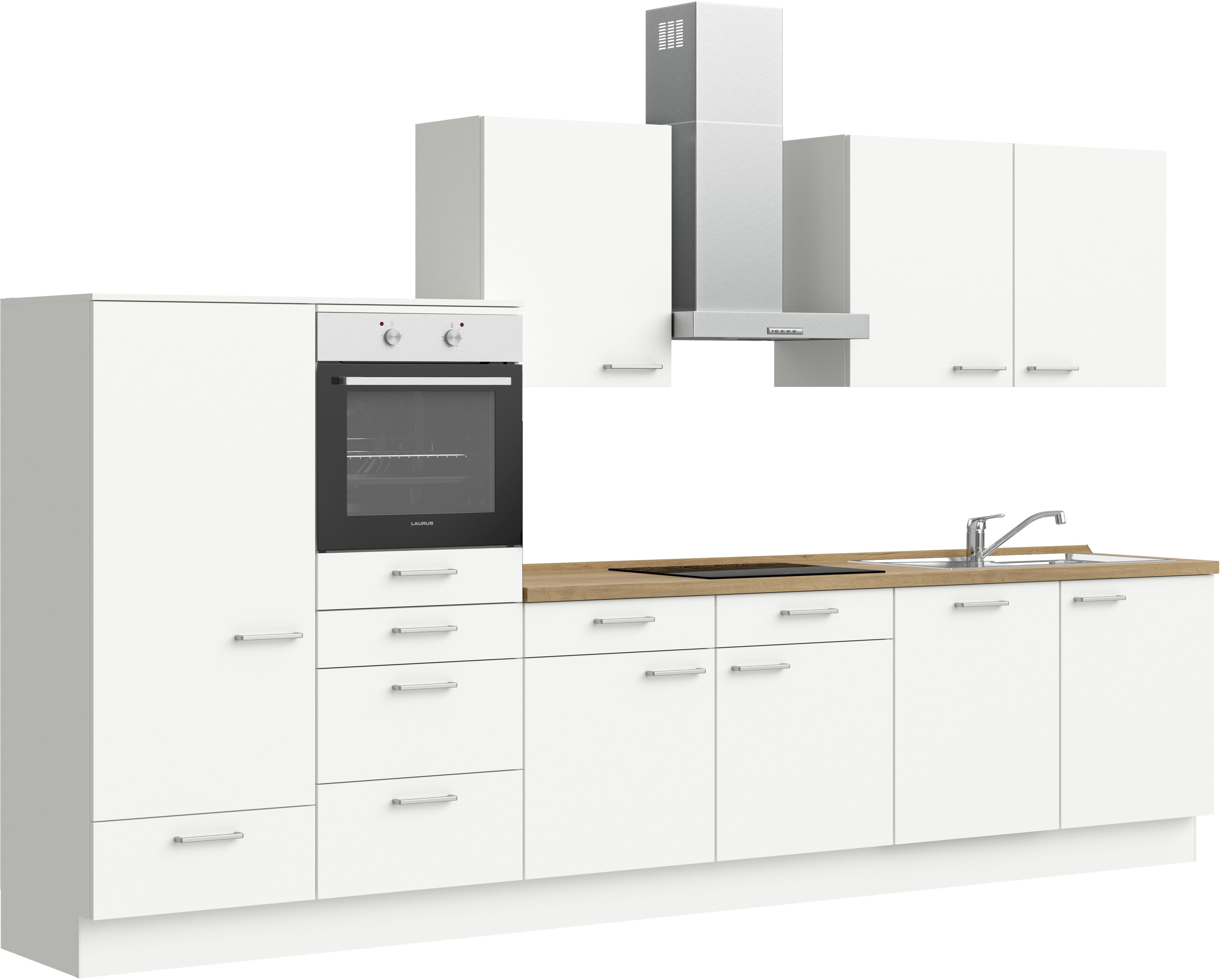 Bild von nobilia® elements Küchenzeile »"elements basic"«, vormontiert, Ausrichtung wählbar, Breite 360 cm, ohne E-Geräte