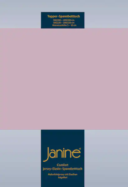 Bild von Janine Comfort Spannbettlaken für Topper aus Baumwolle / Elasthan Jersey Altrosé, 140 x 200 - 160 x 220 cm