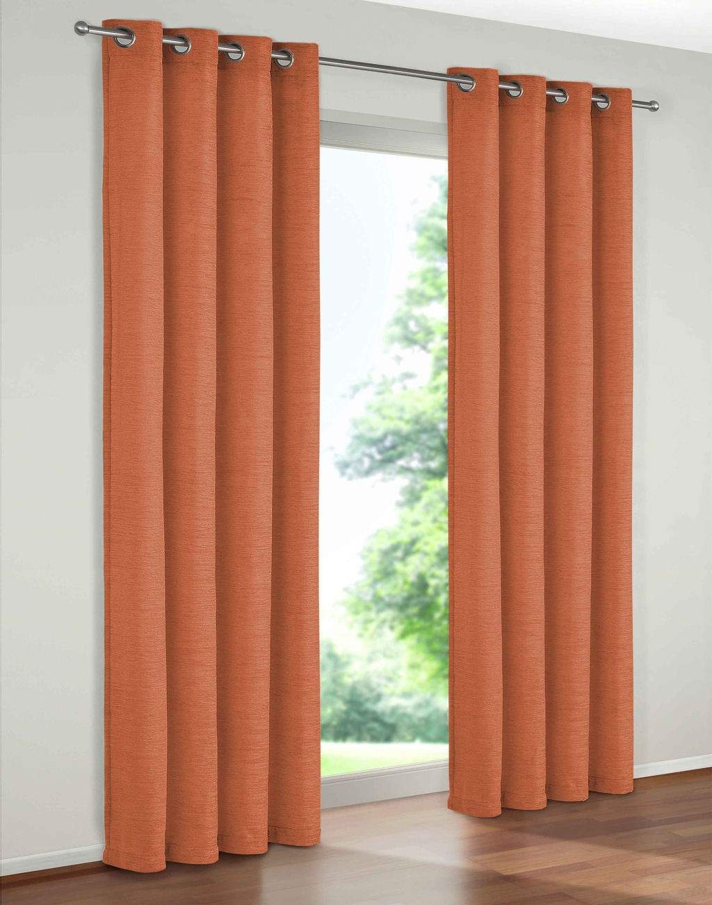 Bild von Vorhang WIRTH "B-Holmsund" Gr. 8, braun (rost), B:172cm H:160cm, Chenille, Polyacryl, Gardinen