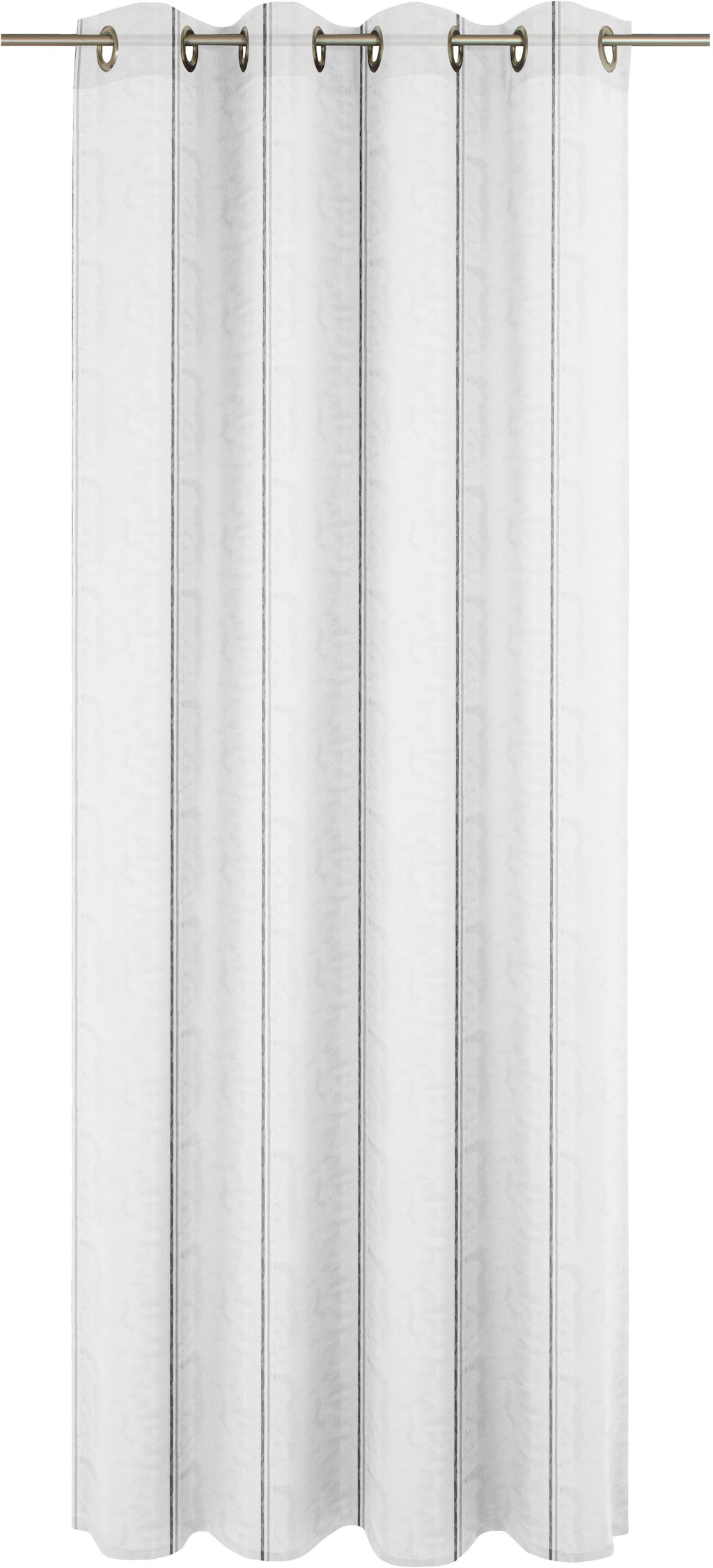 Bild von Gardine WIRTH "Chloé", grau (grau, weiß), B:450cm H:160cm, Polyester, Gardinen, Fertigstore mit Ösen (Ø 4 cm) nach Maß
