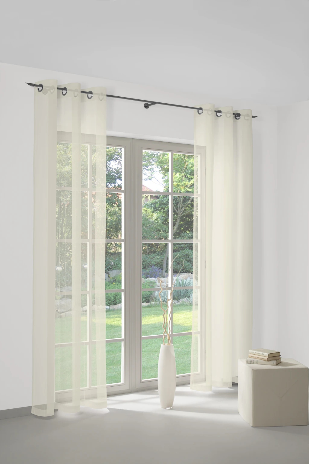 Bild von Gardine WIRTH "Manuela", beige (champagner), B:200cm H:175cm, Polyester, Gardinen, Fertig-Store mit Metallösen nach Maß