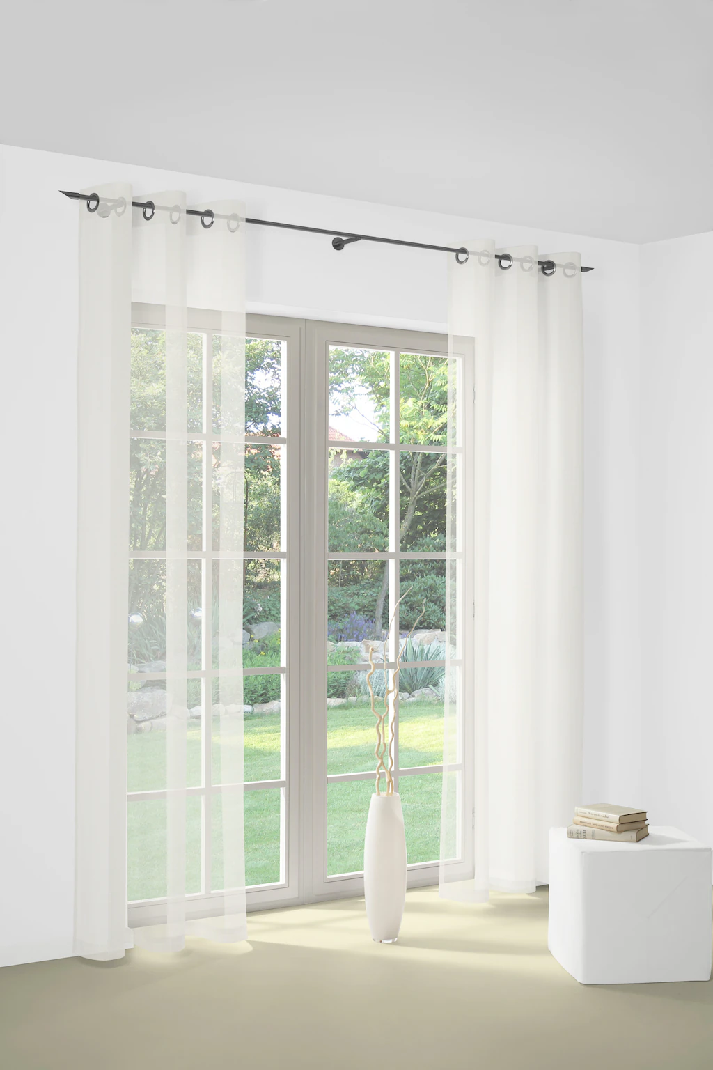 Bild von Gardine WIRTH "Bettina", beige (creme), B:800cm H:160cm, Polyester, Gardinen, Fertig-Store mit Metallösen nach Maß