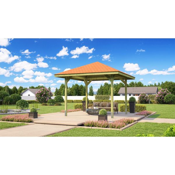 Bild von WEKA Pavillon »Paradies«, BxHxT: 333 x 286 x 333 cm - beige