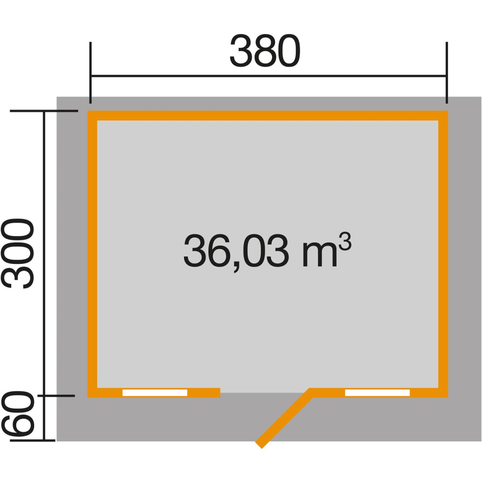 Bild von WEKA Gartenhaus »138 Gr.1«, Holz, BxHxT: 450 x 296 x 300 cm (Außenmaße inkl. Dachüberstand) - beige
