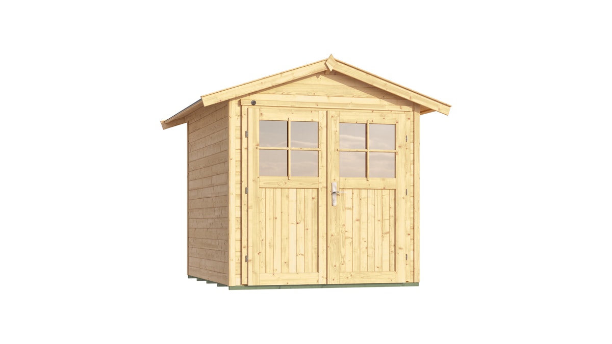 Bild von Weka 21 mm Gartenhaus 224 205 x 209 cm naturbelassen - 50 % Rabatt auf Dacheindeckung