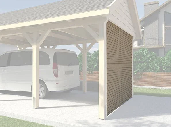 Bild von Weka Rückwandelement für Einzelcarport 614/615 Leimholz Flach- und Satteldach
