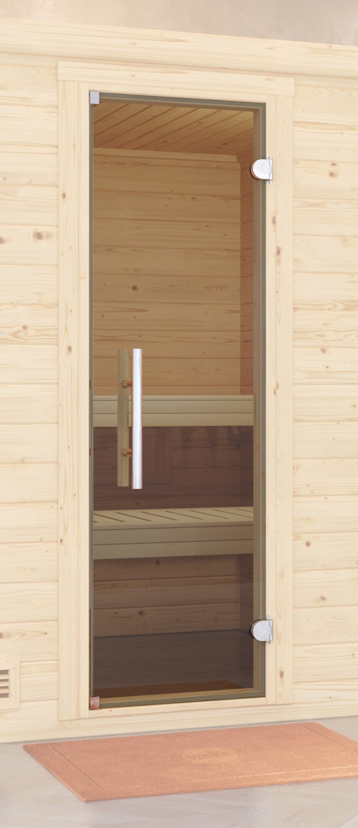 Bild von weka Ganzglastür in Graphit-Optik für Sauna günstig