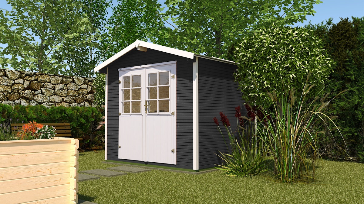 Bild von Weka Gartenhaus 218 wekaLine - 28 mm-241 x 205 cm (Gr. 1)-schwedenrot - 50 % Rabatt auf Dacheindeckung