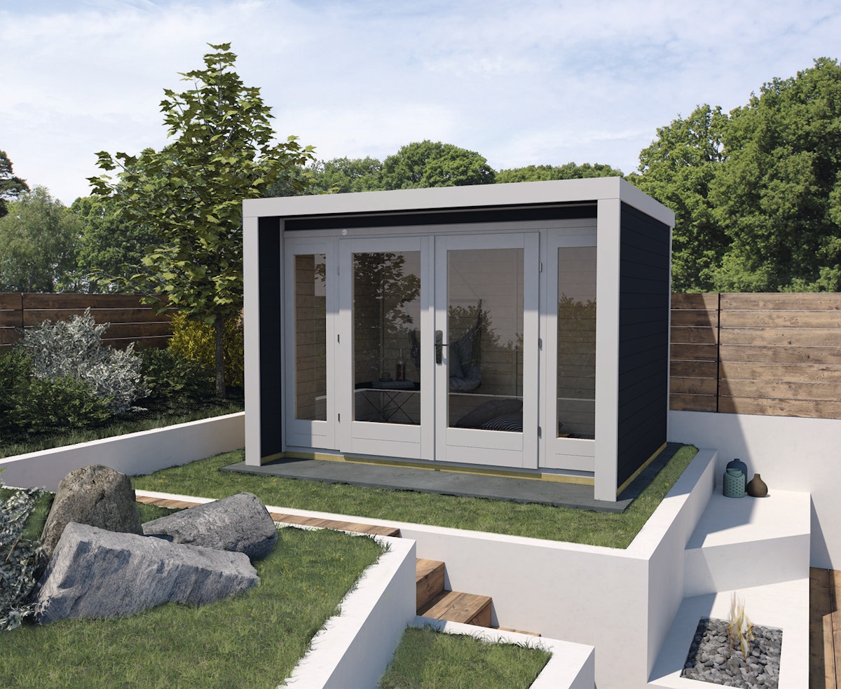 Bild von Weka Gartenhaus 263 mit großer Glasfront - 28 mm naturbelassen 295 x 295 cm (Gr. 3) - 50 % Rabatt auf Dacheindeckung