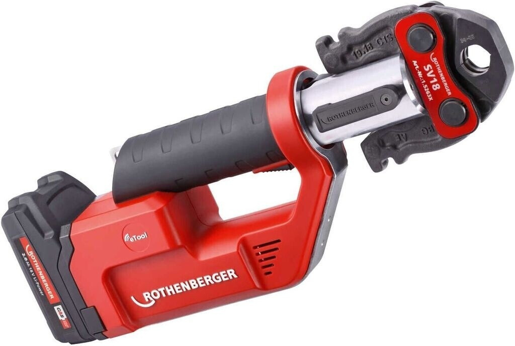 Bild von ROTHENBERGER ROMAX Compact TT EU Basic Set Pressmaschine Compact, Ladegerät EU, 2Ah Akku Kapazität | 1000002115 | Presswerkzeug für Rohre, Rohrpressmaschine