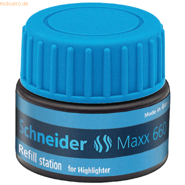 Bild von Schneider Schreibgeräte Refill station Maxx 660, Nachfülltinte für Textmarker Job, 30 ml, blau
