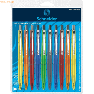 Bild von 5 x Schneider Kugelschreiber K20 Icy Colours M blau Blisterkarte sorti