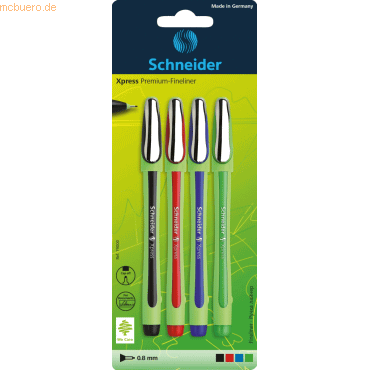 Bild von 5 x Schneider Fineliner Xpress 0,8 sortiert Blisterkarte sortiert VE=4