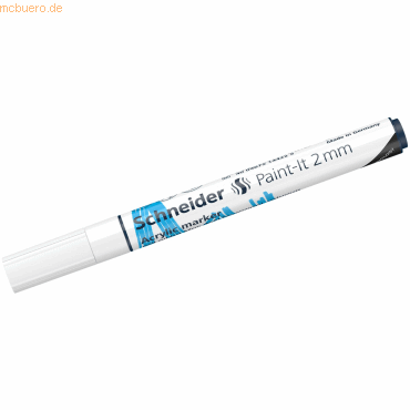 Bild von Schneider, Marker, Acrylmarker Paint-It 310 2mm weiß (Weiss-Cyan, 2 mm, 1 x)