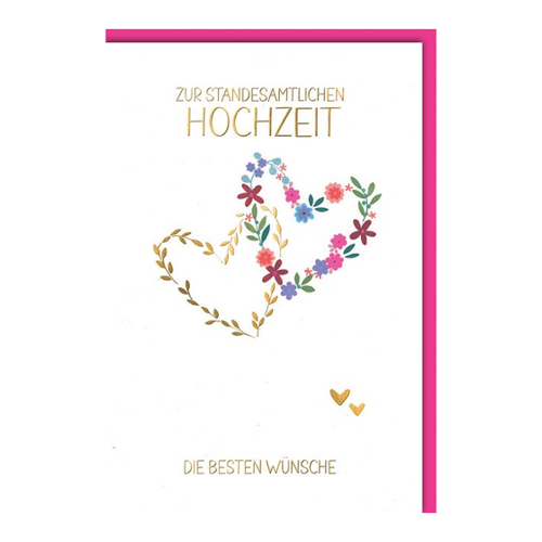 Bild von Verlag Dominique Grußkarten Hochzeit - Glückwunschkarte im Format 11,5 x 17 cm - Blumenherzen