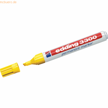 Bild von edding 3300 gelb - Permanent Marker mit Keilspitze - zum Beschriften fast aller Materialien