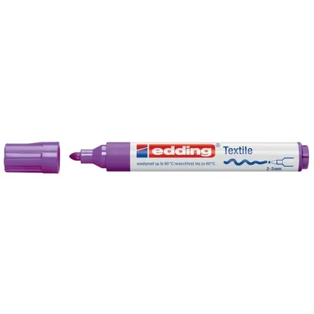 Bild von edding 4500 Textilmarker - neon-violett - 1 Stift - Rundspitze 2-3 mm - Textilstifte waschmaschinenfest (60 °C) zum Stoff bemalen - Stoffmalstift