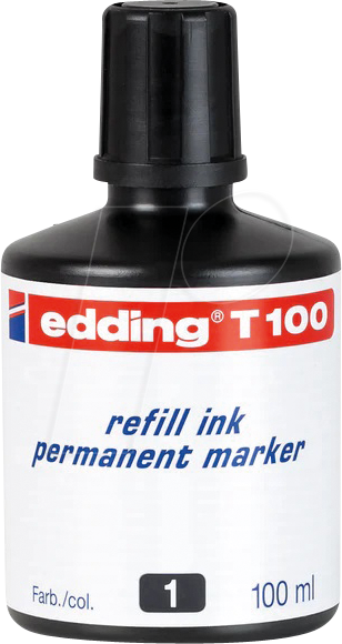 Bild von EDDING T100001 - Nachfülltinte, Permanentmarker, T 100, schwarz