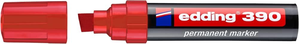 Bild von Edding 4-390002 Permanentmarker 390, nachfüllbar, circa 4 - 12 mm, rot