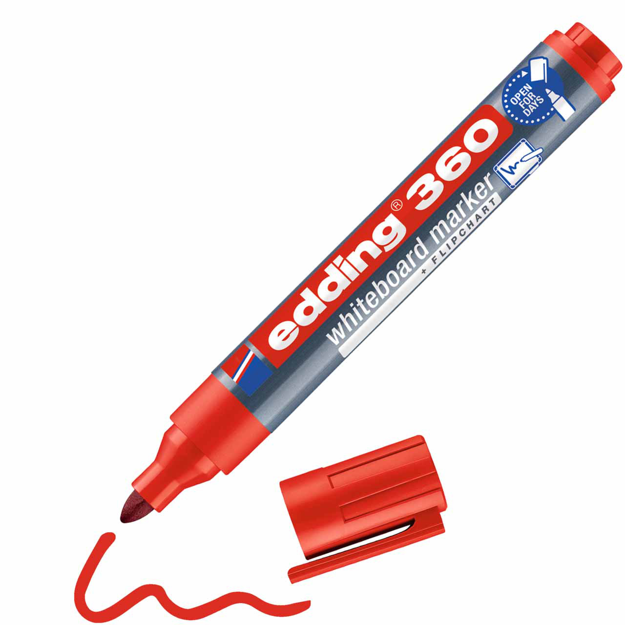 Bild von 10 Stk. Edding Whiteboardmarker 360 rot Strich-B.1,5-3mm Rundspitze 4-360002