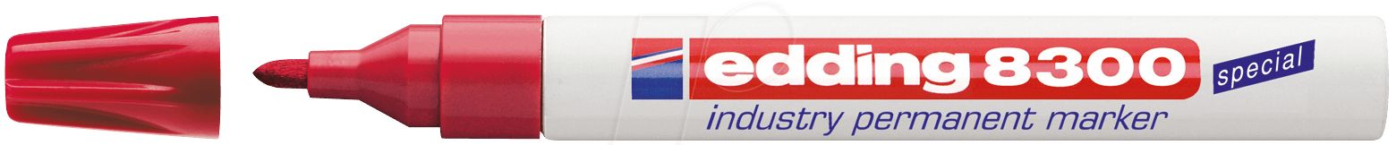 Bild von 10 Stk. Edding Industrie-Permanentmarker 8300 rot Strich-B.1,5-3mm Rundspitze