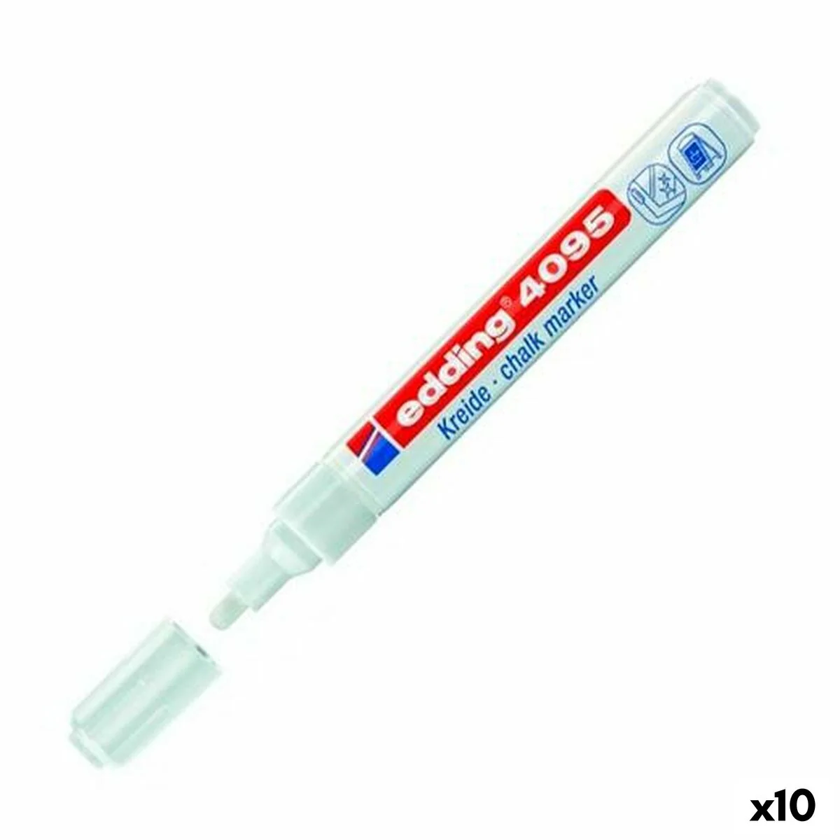 Bild von Flüssige Kreidemarker Edding 4095 Weiß (10 Stück)