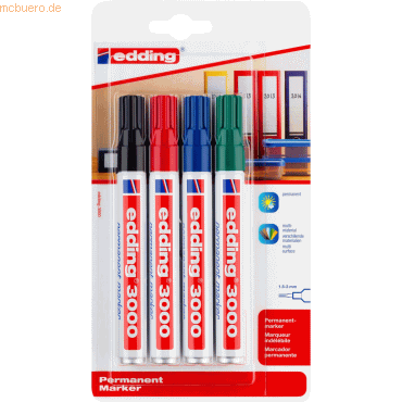 Bild von 5 x Edding Permanentmarker edding 3000 Org.&Beschriften zu Hause nachf