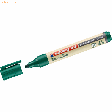 Bild von edding 28 Ecoline Whiteboardmarker - grün - 1 Whiteboard Stift - Rundspitze 1,5-3 mm - Boardmarker abwischbar - Whiteboard, Flipchart, Magnettafel, Pinnwand, Memoboard - Sketchnotes - nachfüllbar