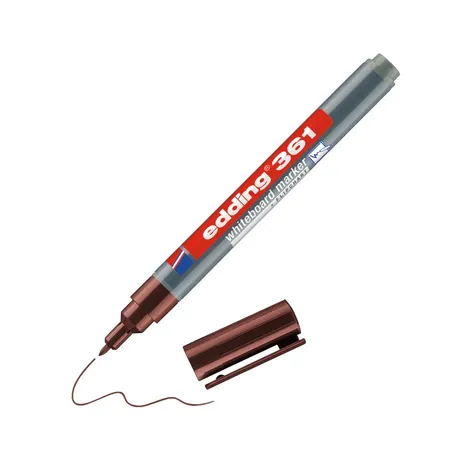 Bild von edding 361 Whiteboardmarker - braun - 1 Whiteboard Stift - Rundspitze 1 mm - Boardmarker abwischbar - für Whiteboard, Flipchart, Magnettafel, Pinnwand, Memoboard - Sketchnotes
