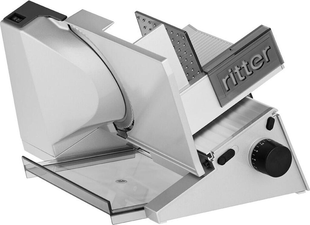 Bild von Ritter Allesschneider contura 3 schwarz, elektrischer Allesschneider mit ECO-Motor, made in Germany, Aufschnittmaschine, Silber