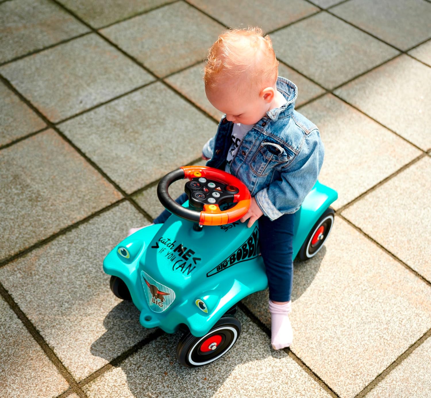 Bild von BIG - Traktor-Sound-Wheel - Lenkrad mit verschiedenen, für Bobby Cars ab dem Baujahr 2010, Spielzeuglenkrad für Kinder ab 1 Jahr, Grün/Schwarz/Gelb/Weiß/Rot