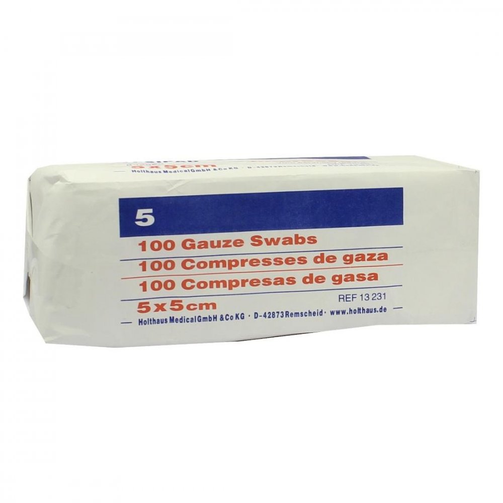 Bild von Holthaus Medical Wundpflaster YPSIPAD Mullkompresse 8-fach, 5 x 5 cm, 100 Stück unsteril