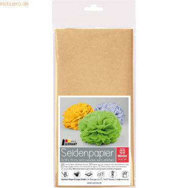 Bild von 10 x Werola Seidenpapier 20g/qm 50x70cm VE=5 Bogen havanna