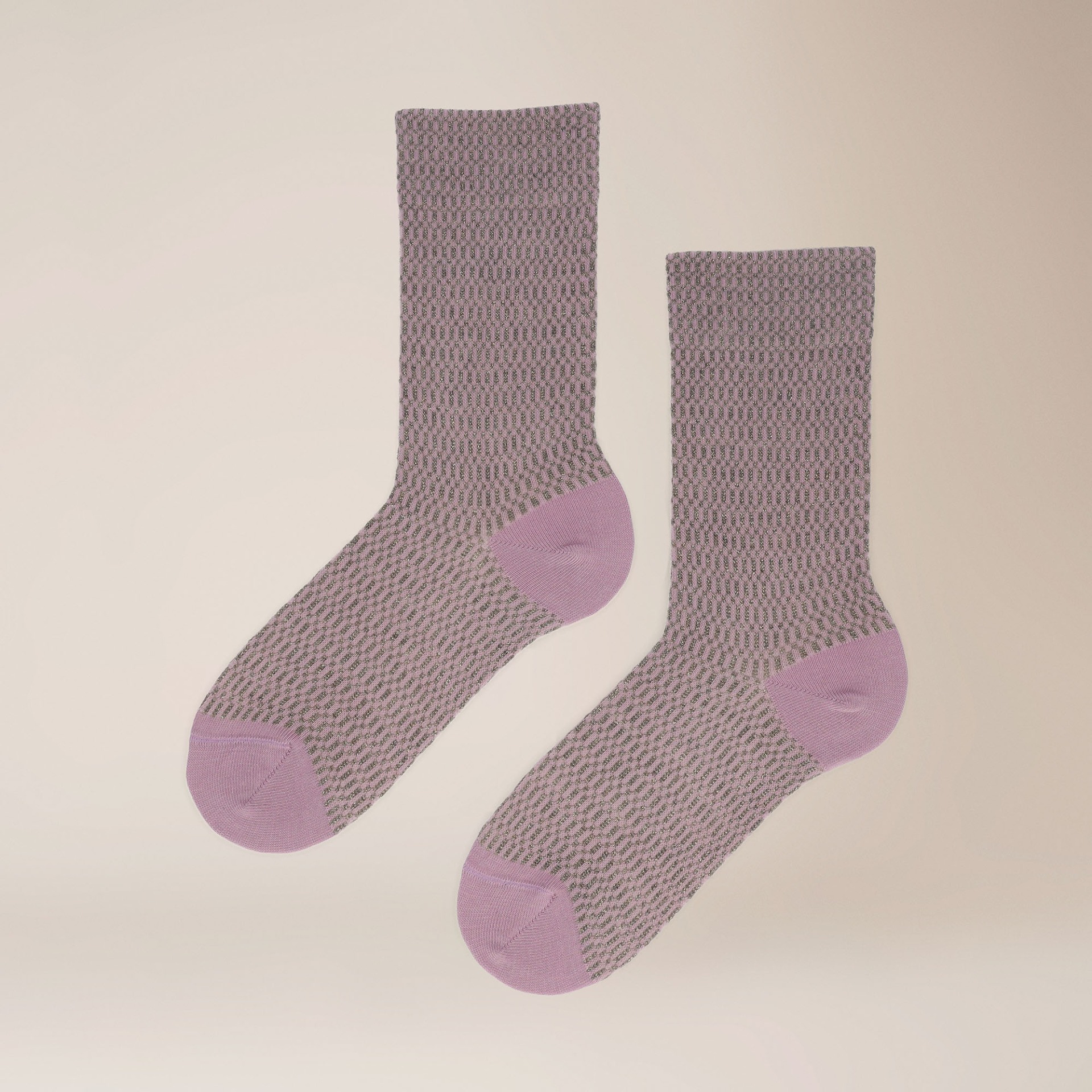 Bild von KUNERT Damen Honeycomb - 35-38 - Socken mit glitzerndem Muster - Smoked mauve 1660 (Pink/Violett)