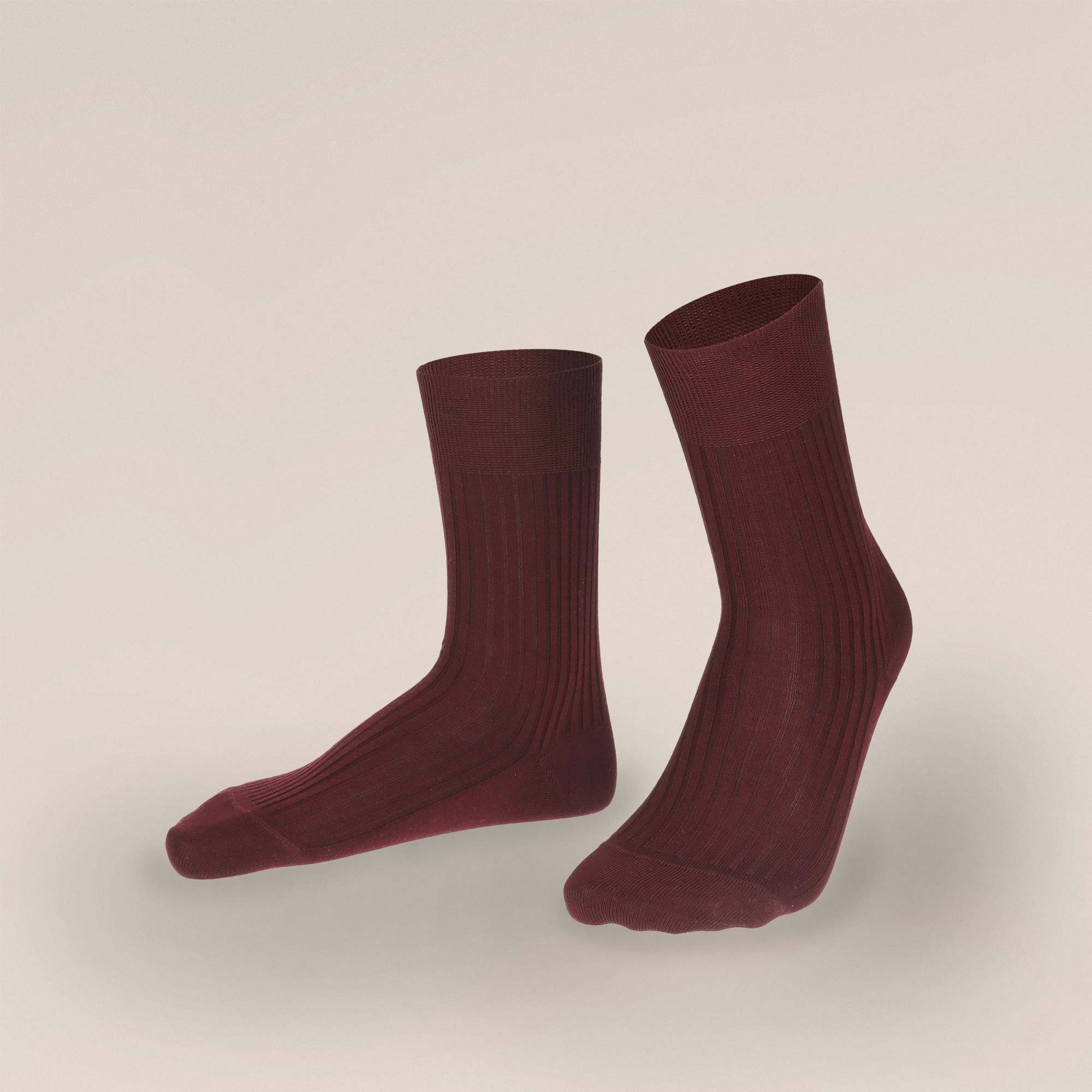 Bild von KUNERT Herren Festive Rib - 41-42 - Herren Socken mit Rippstruktur - Dark red 1580 (Rot)