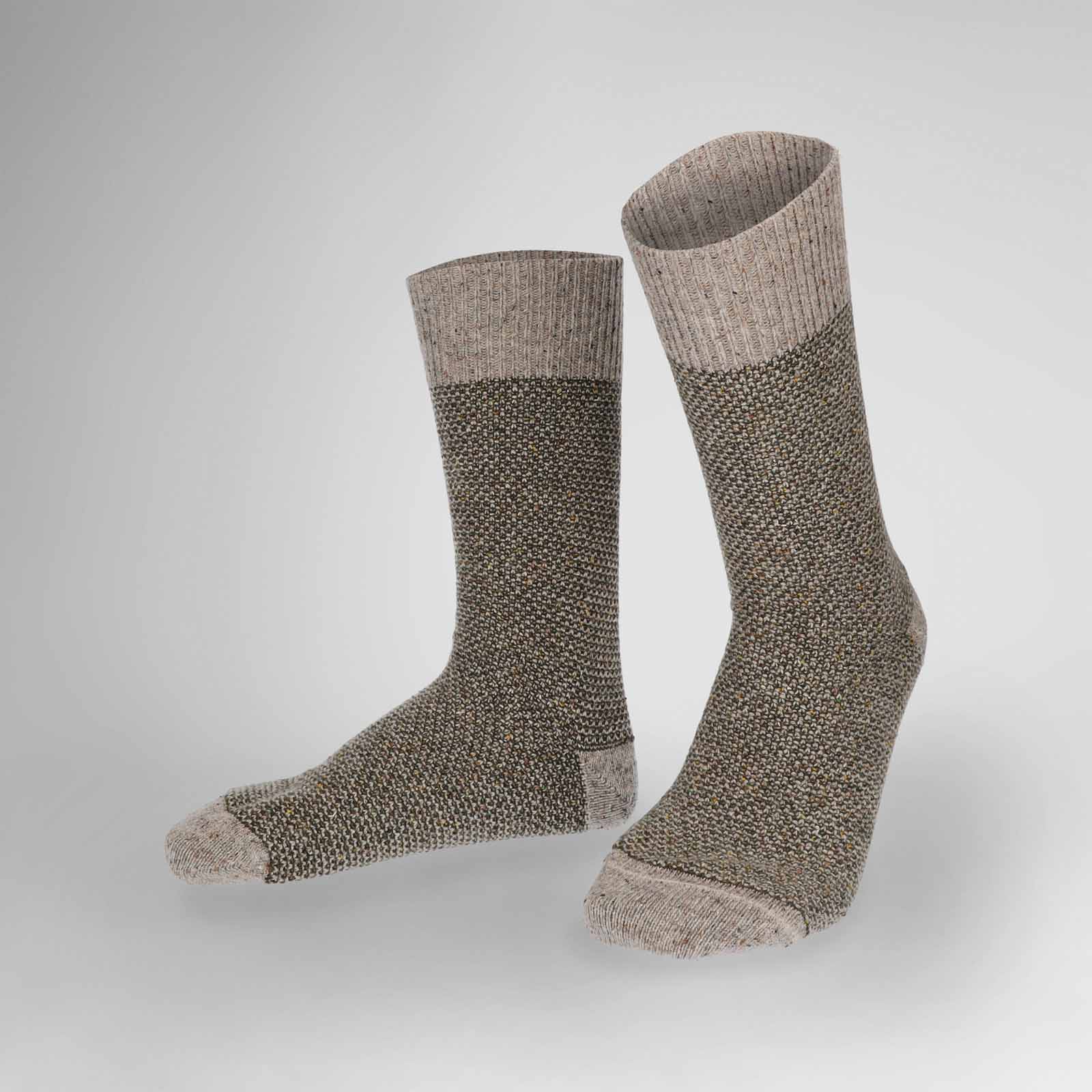 Bild von HUDSON Herren Tweet - 39-42 - Socken mit Struktur und Effektgarn - Dirty green 0552 (Grün)