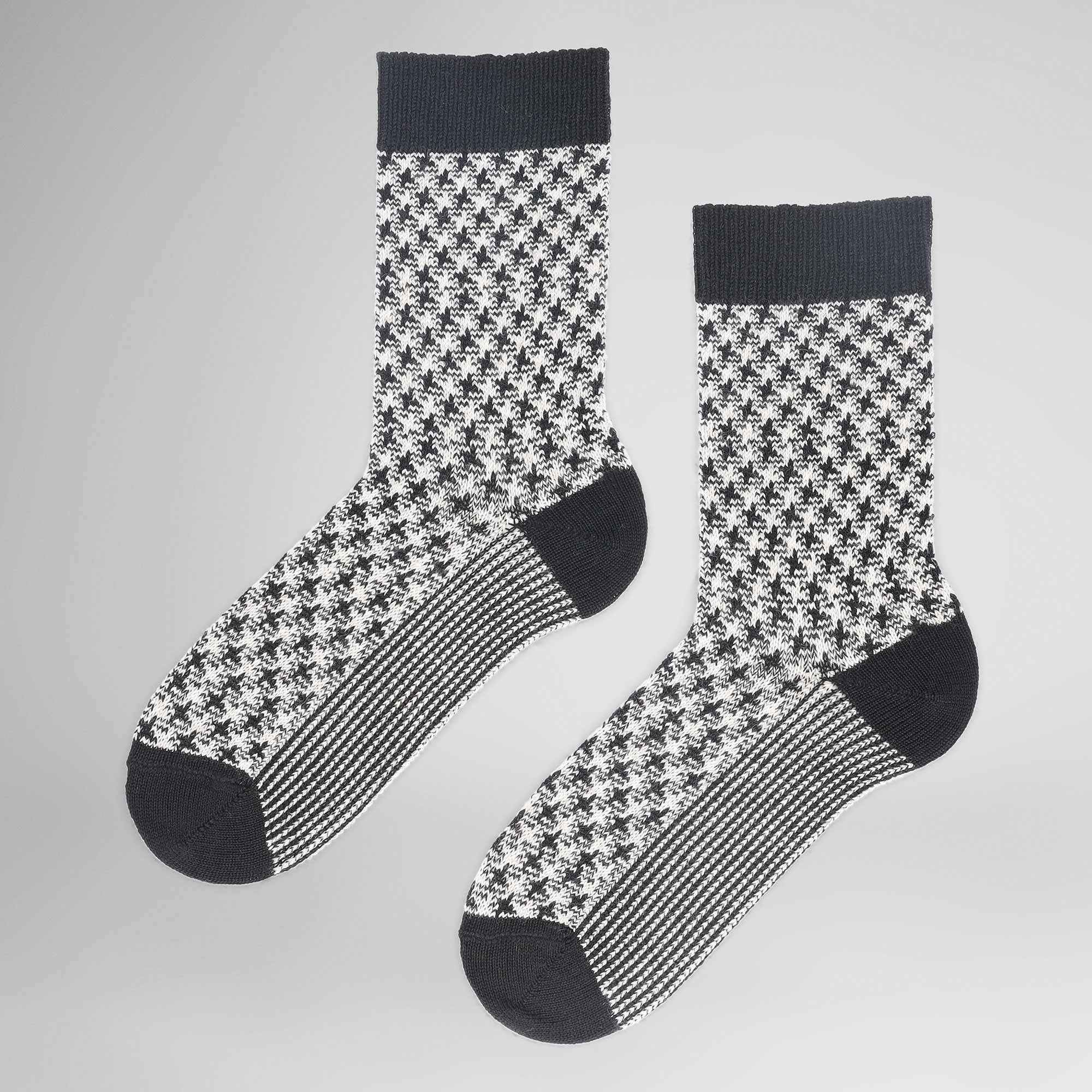 Bild von HUDSON Damen Houndstooth - 39-42 - Socken mit Pepita-Muster - Black 0005 (Schwarz)