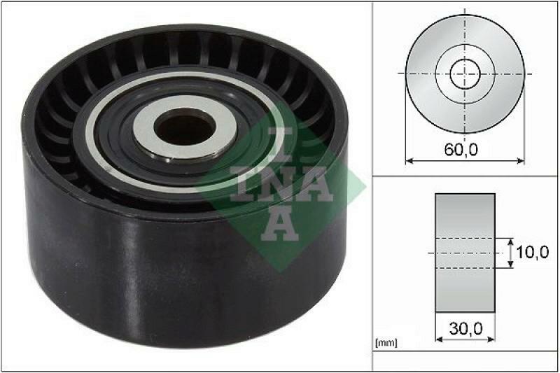 Bild von INA 532 0321 10 Umlenkrolle Führungsrolle, Umlenk-/Führungsrolle, Keilrippenriemen VOLVO: S80 II, PEUGEOT: 206+ Hatchback, FORD: FIESTA 6