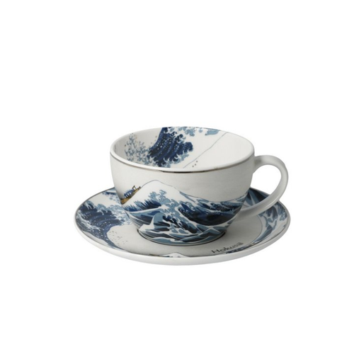 Bild von Goebel Katsushika Hokusai Tasse mit Untertasse – Mehrfarbig & Spülmaschinengeeignet