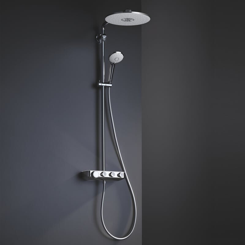 Bild von Grohe Duschsystem Euphoria Smartcontrol Duo, Höhe 110.4 cm, 310 mit Thermostatbatterie - Moon White / Chrom