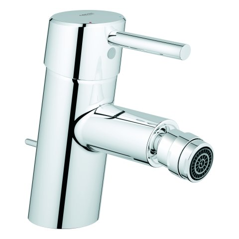 Bild von Grohe Concetto Einhand-Bidetbatterie, Ausladung 116mm, Zugstangen-Ablaufgarnitur, 32208001