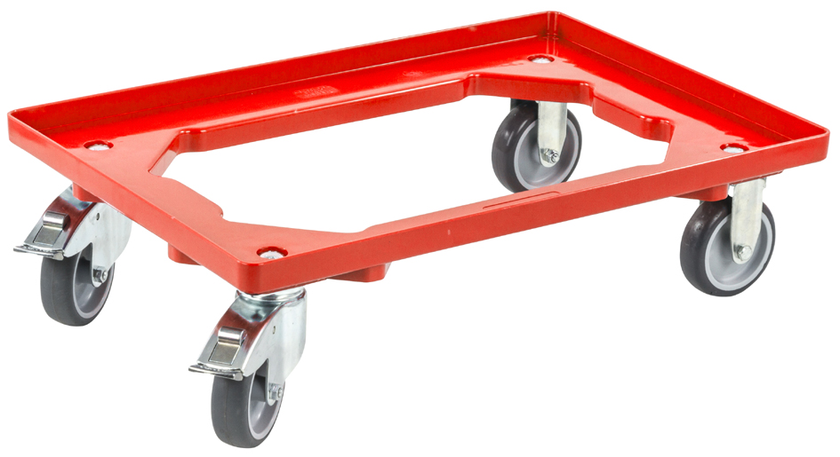 Bild von allit Transportroller ProfiPlus EuroRoll OB 600, rot Rahmen aus stabilem Kunststoff, 2 Lenkrollen und - 1 Stück (456868)