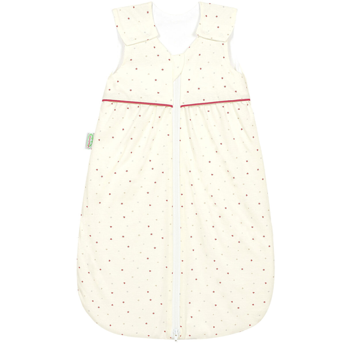 Bild von Odenwälder Jersey-Schlafsack Anni light heart and stars red 70