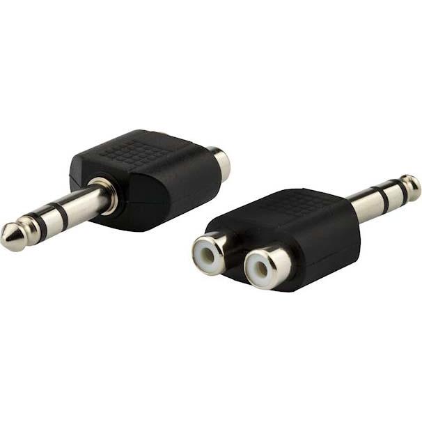 Bild von E+P GS 38 6.35mm Stereo 2x RCA Schwarz Kabelschnittstellen-/adapter (GS 38), Audio Adapter, Schwarz