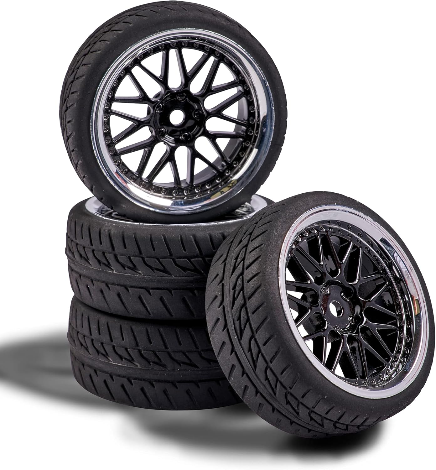 Bild von Carson 500900158 1:10 Räderset Y-Design (4) schwarz/Chrom - Modellbauzubehör, Ersatzteil, Tuning, Reifen, Reifenset