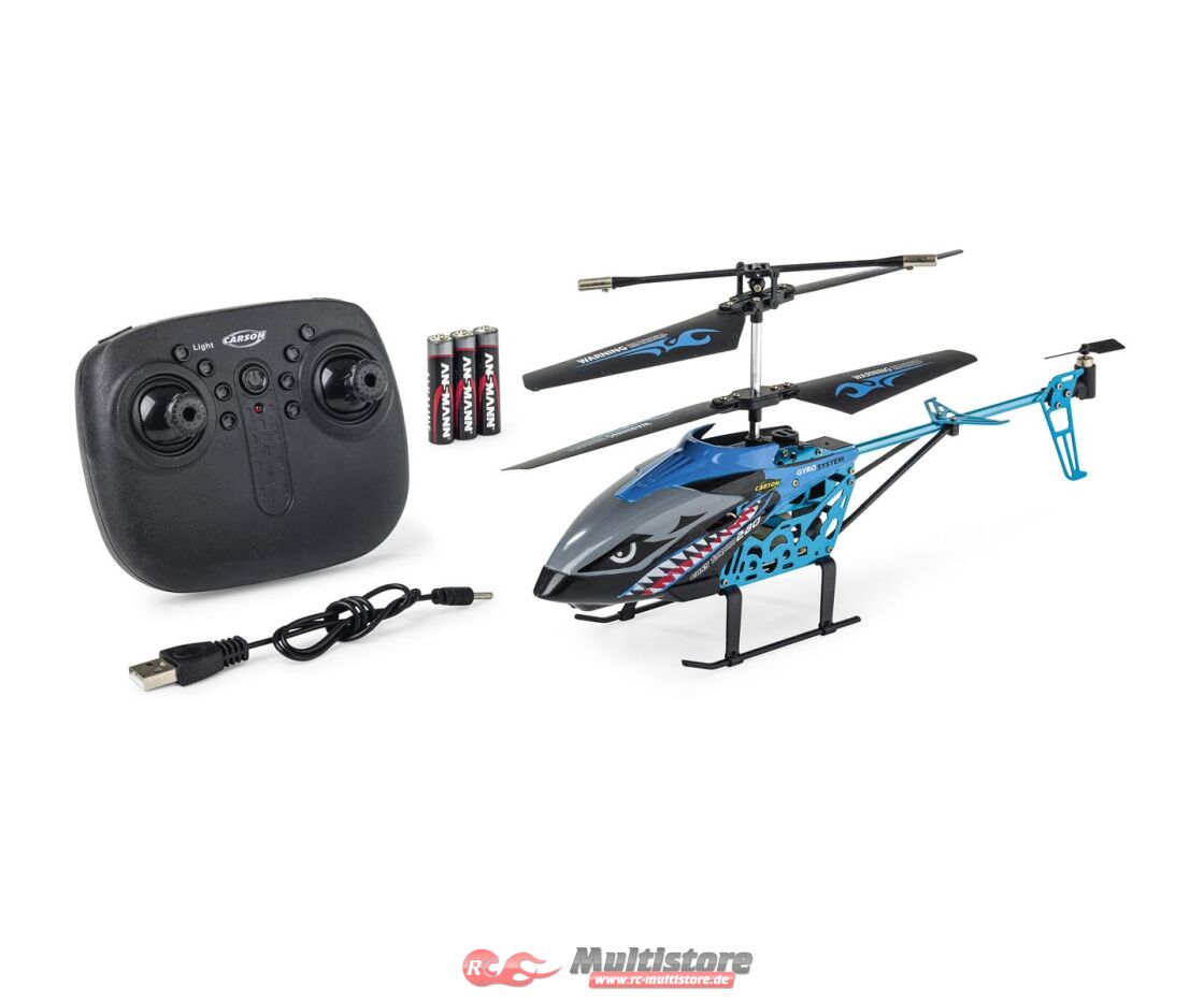 Bild von Carson 500507173 Easy Tyrann 280 2.4G 100% RTF blau – RC Heli, Ferngesteuerter Helikopter, Robustes RTF (Ready to Fly) Modell für Einsteiger, inklusive Batterien, für Kinder ab 12 Jahren