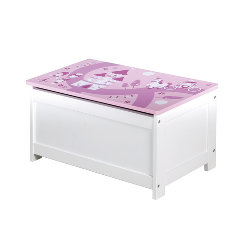 Bild von roba Spielzeugtruhe 'Krone', Sitz-& Aufbewahrungstruhe fürs Kinderzimmer, Truhenbank rosa / pink, 1 Stück (1er Pack)